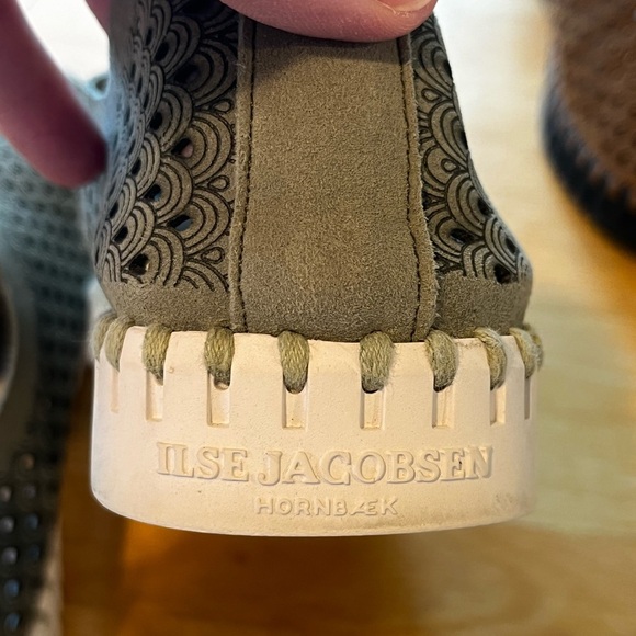 Isle Jacobson tulip shoes size 37 slip on green comfort white sole - Picture 11 of 15